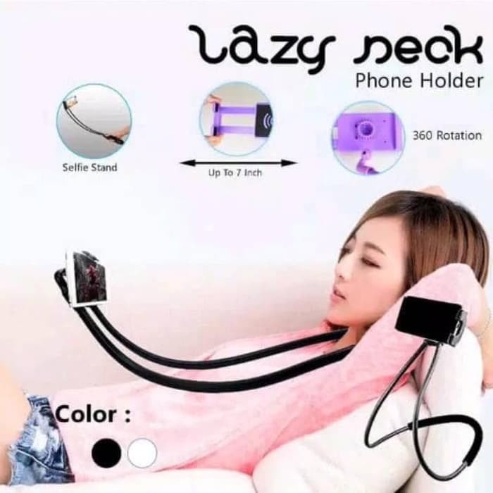 LAZYPOD LEHER AND PINGGANG / LAZY POD / HOLDER HP LAZY HANGING NECK CELL STAND