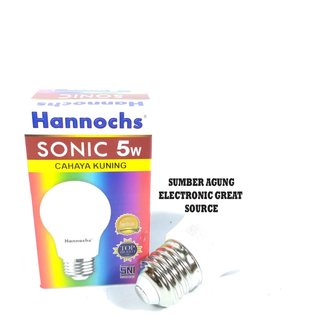 Lampu LED 5W Kuning Cahaya Hannochs Sonic 460LM Terang 3000K Yellow