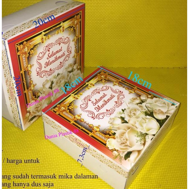 ➳ isi50pcs DUS MOTIF 20x20CM box kardus kotak kertas tempat makanan nasi ➻