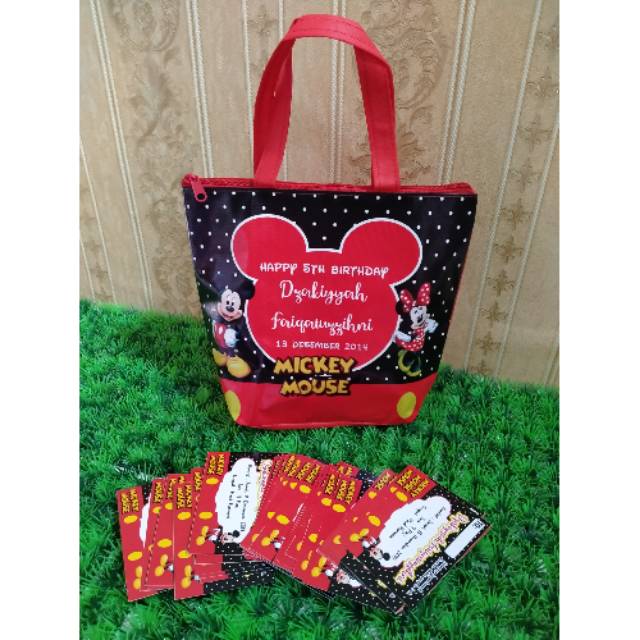 

Souvenir tas ultah jinjing resleting pesta ulang tahun goodie bag custom