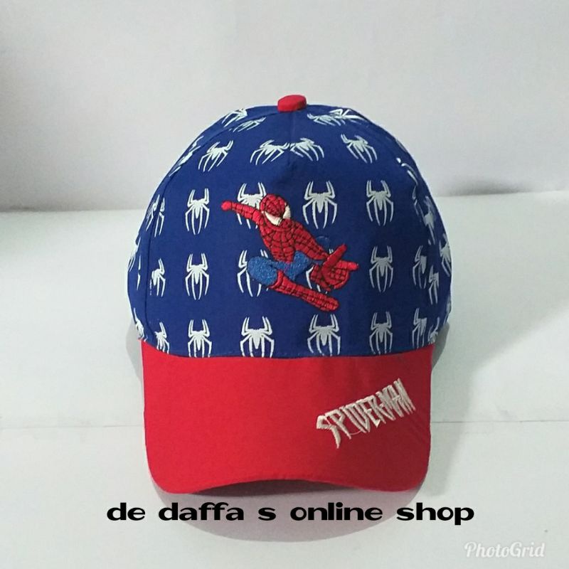 Topi anak baseball karakter spiderman marvel bordir full printing