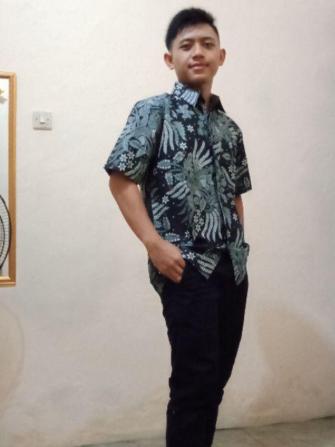 Batik Couple Jumbo Busui Gamis Manggar Abu7