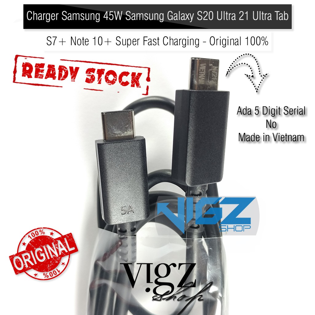 Kabel Data Samsung Galaxy Note 10 Plus Note 20 Ultra S21 Ultra Type C to Type C Original