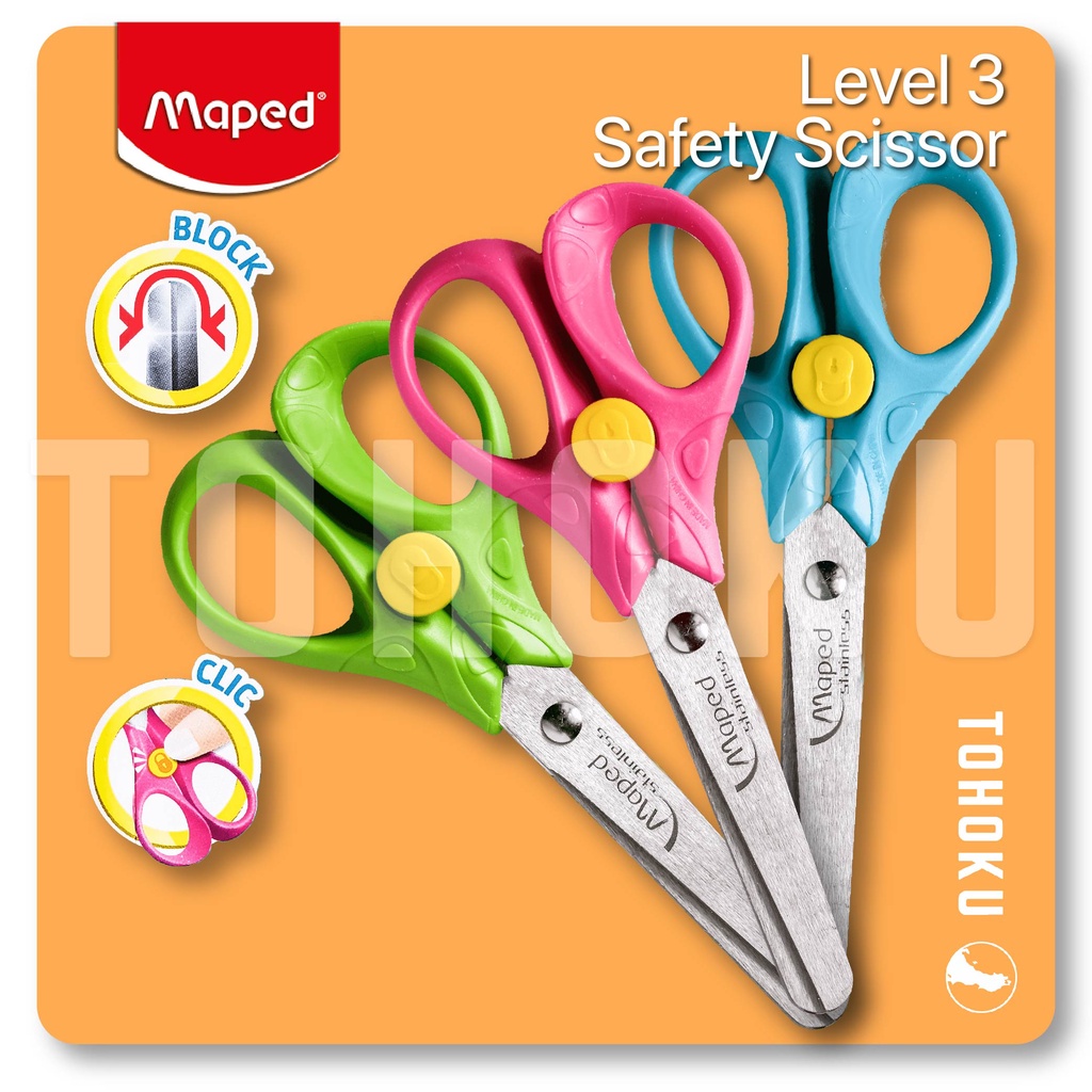 

Gunting Anak Level 3 Maped Security Scissors - Grip and Lock 13cm