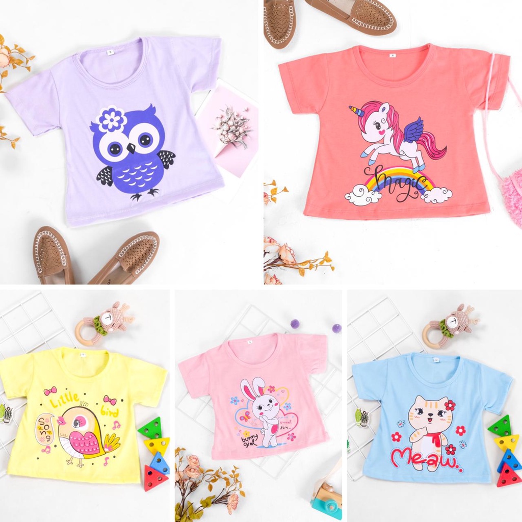 Owlet - Kaos anak perempuan / Atasan anak perempuan 1-5 tahun