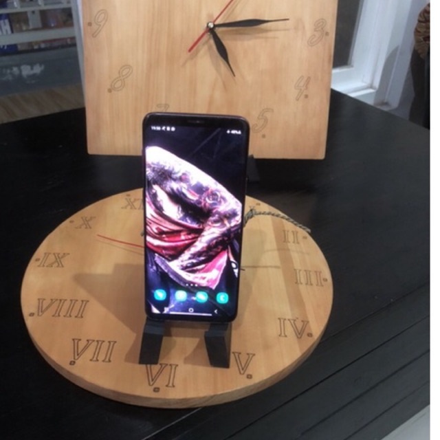 Jam Dinding 20&amp;25cm Jam Kayu Gravir Plus Mesin Plus Standing Jam Grafir