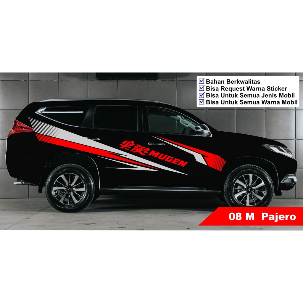 Striping sticker Pajero Sport Putih Hitam, Striping Sticker Pajero Keren,  Striping Mobil Avanza, Xe