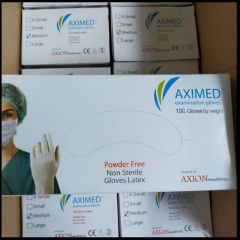 sarung tangan latex merk aximed gloves bukan nitril