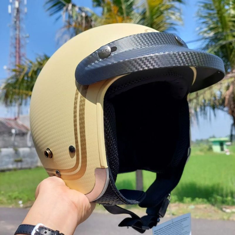 Helm Retro INJAK Full Carbon SNI ORIGINAL 100%