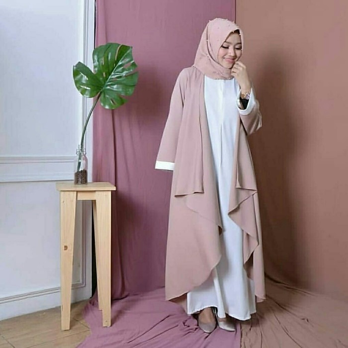 GAMIS SYARI ANNAJAH CAPUCCINO 900GR 110 140 ALLSIZE GAMIS SYARI BUSUI CADAR CREPE HQ POLOS MURAH I.