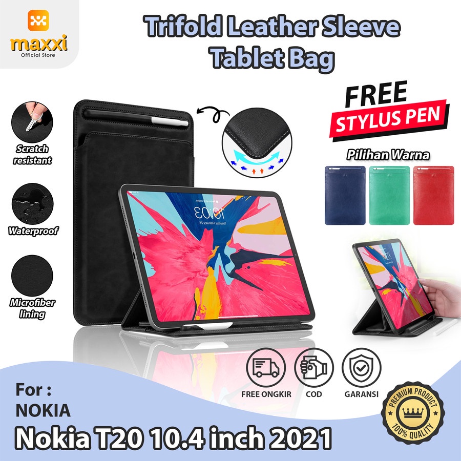 Nokia T20 10.4 inch 2021 Premium Clutch Tas Pelindung Tablet Model Standing Mode Waterproof Materail