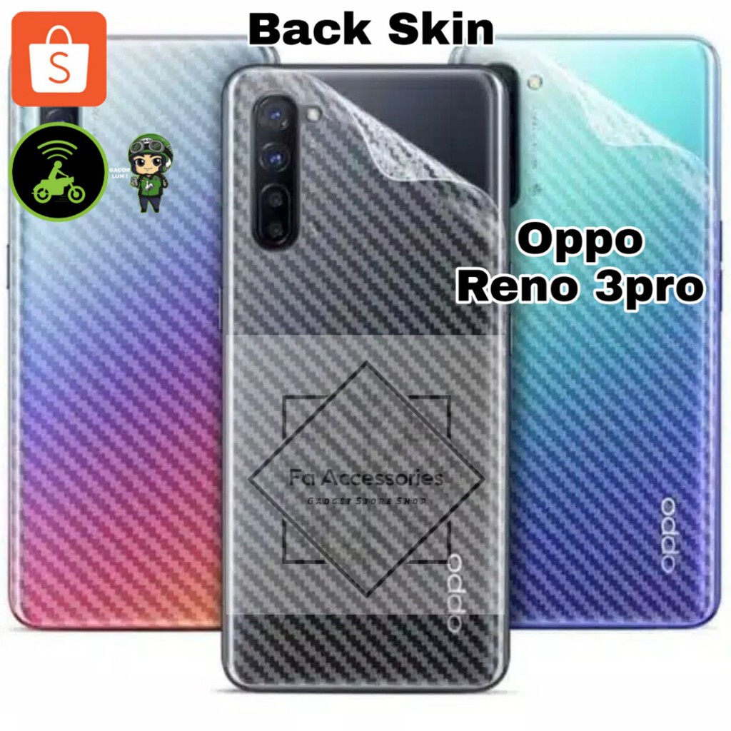 Skin Carbon RENO 3PRO Skin Carbon antigores belakang