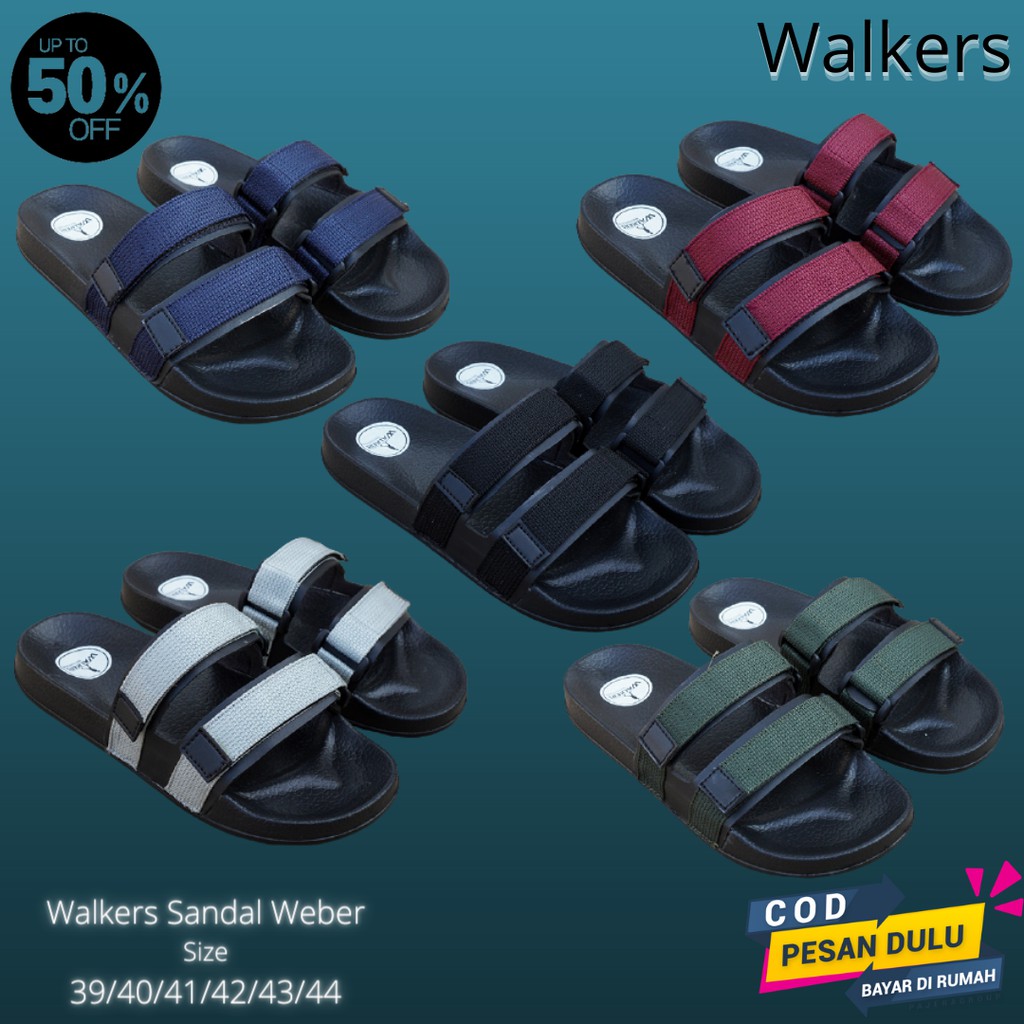 SALE STOK Sandal Pria Termurah! Sendal Slide Pria Walkers Weber Kasual Santai Harian Jalan Kekinian