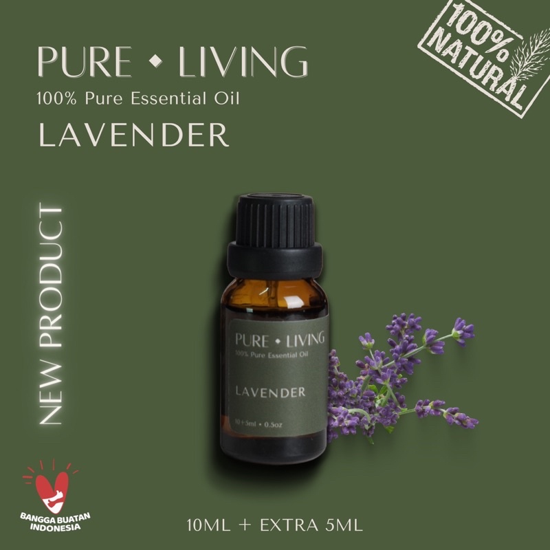 Lavender - 100% Pure Essential Oil 15ml | Aromatherapy Oil 15ml | Pewangi Ruangan | Oil Aromaterapi Diffuser Oil Burner | Minyak Atsiri | Birthday Gift Ideas | Minyak Esensial | Room Fragrance Perfume | Pengharum Ruangan