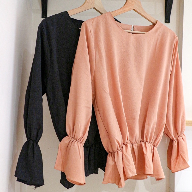 PROMO BLOUSE KERUT KOREA FASHION CASUAL