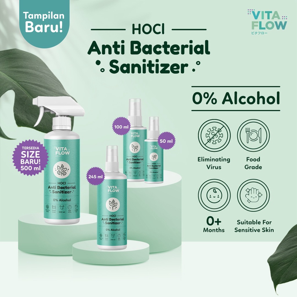 Vitaflow Antibacterial Sanitizer Non Alkohol Aman untuk Bayi // Calia Baby Shop