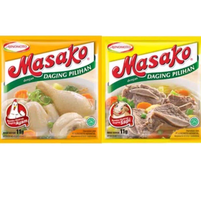 

MASAKO/masako ayam/sapi/1 DUS/isi 60 renteng/720 sachet