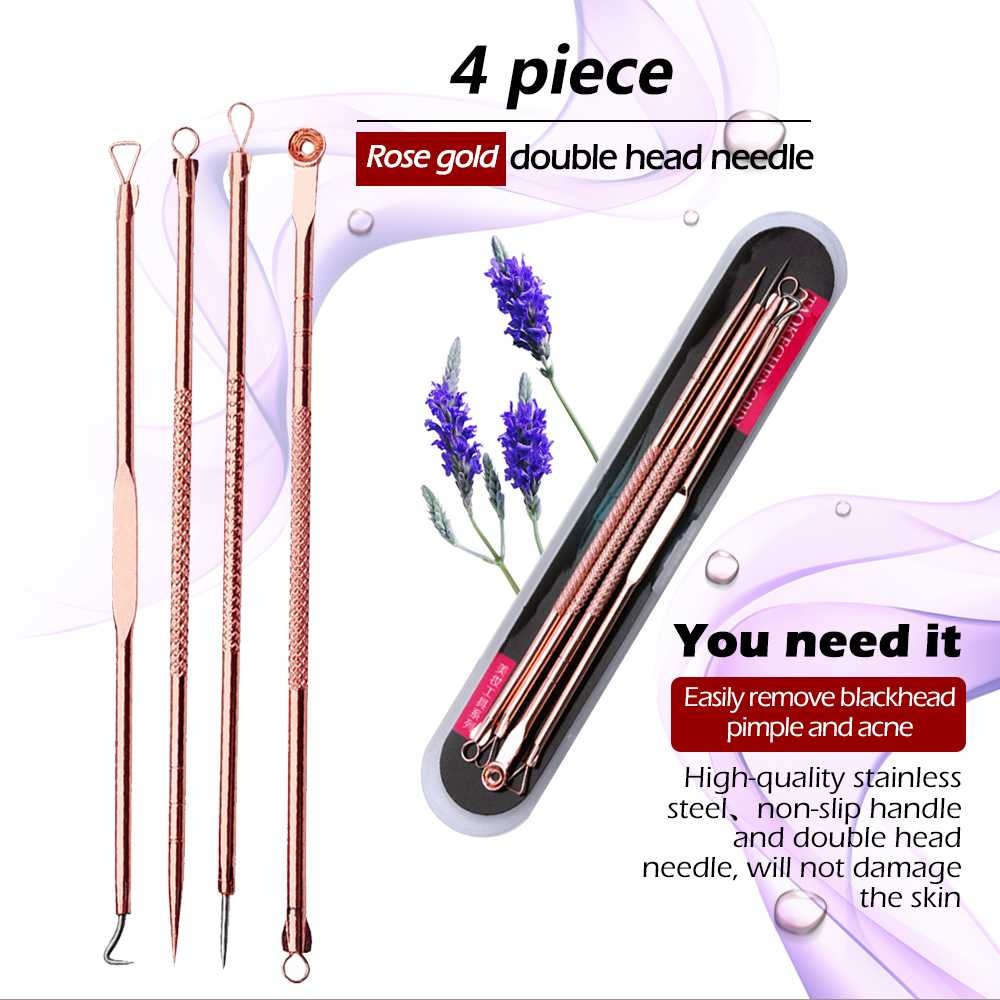 Perlengkapan Perawatan Wajah Stainless Steel Peralatan Muka Anti Jerawat&amp;Komedo 4PCS Aman Digunakan