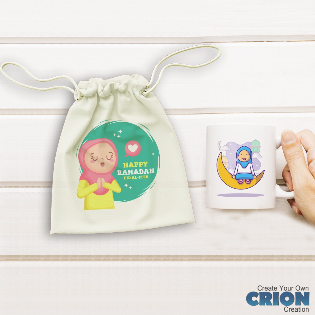 Mug Hampers Lebaran EID Al - Fitr Bisa Custom Tulisan/Nama By Crion