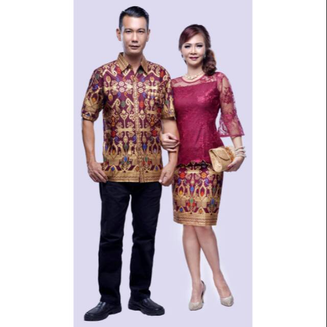 SARIMBET KEBAYA PENDEK BAHAN BROKAT, SERAGAM BATIK KEBAYA PRIA DAN WANITA,COUPLE KEBAYA BROKAT JUMBO