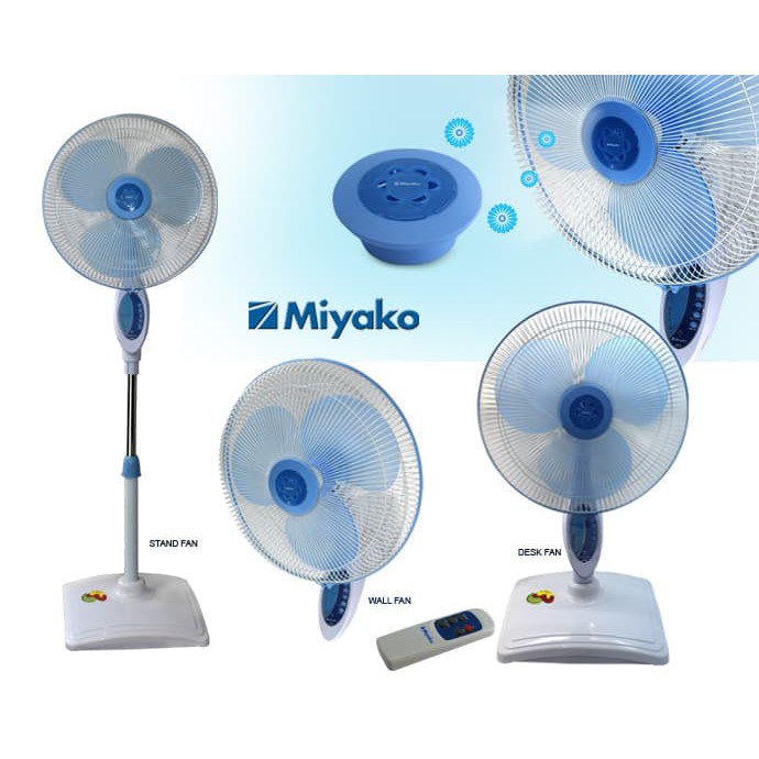 MIYAKO Desk Fan &amp; Stand Fan TJR-101 Kipas Angin Meja Lantai Berdiri Miyako