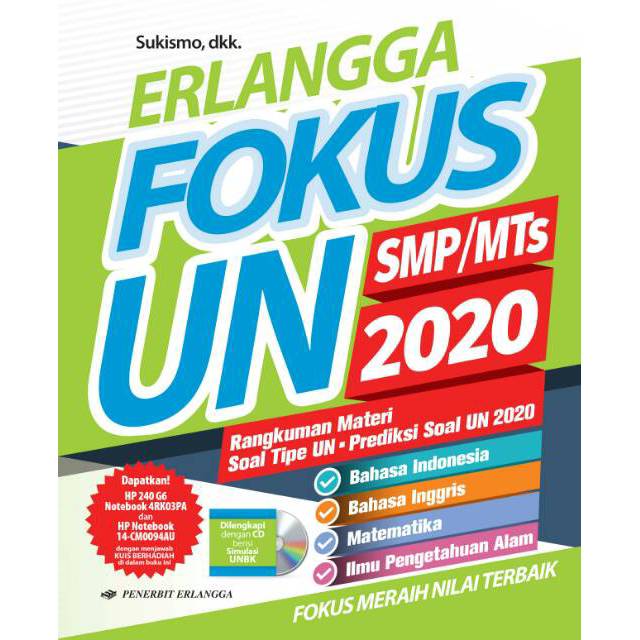ERLANGGA FOKUS UN SMP 2020 + CD UNBK dan LJK [100% ORIGINAL]