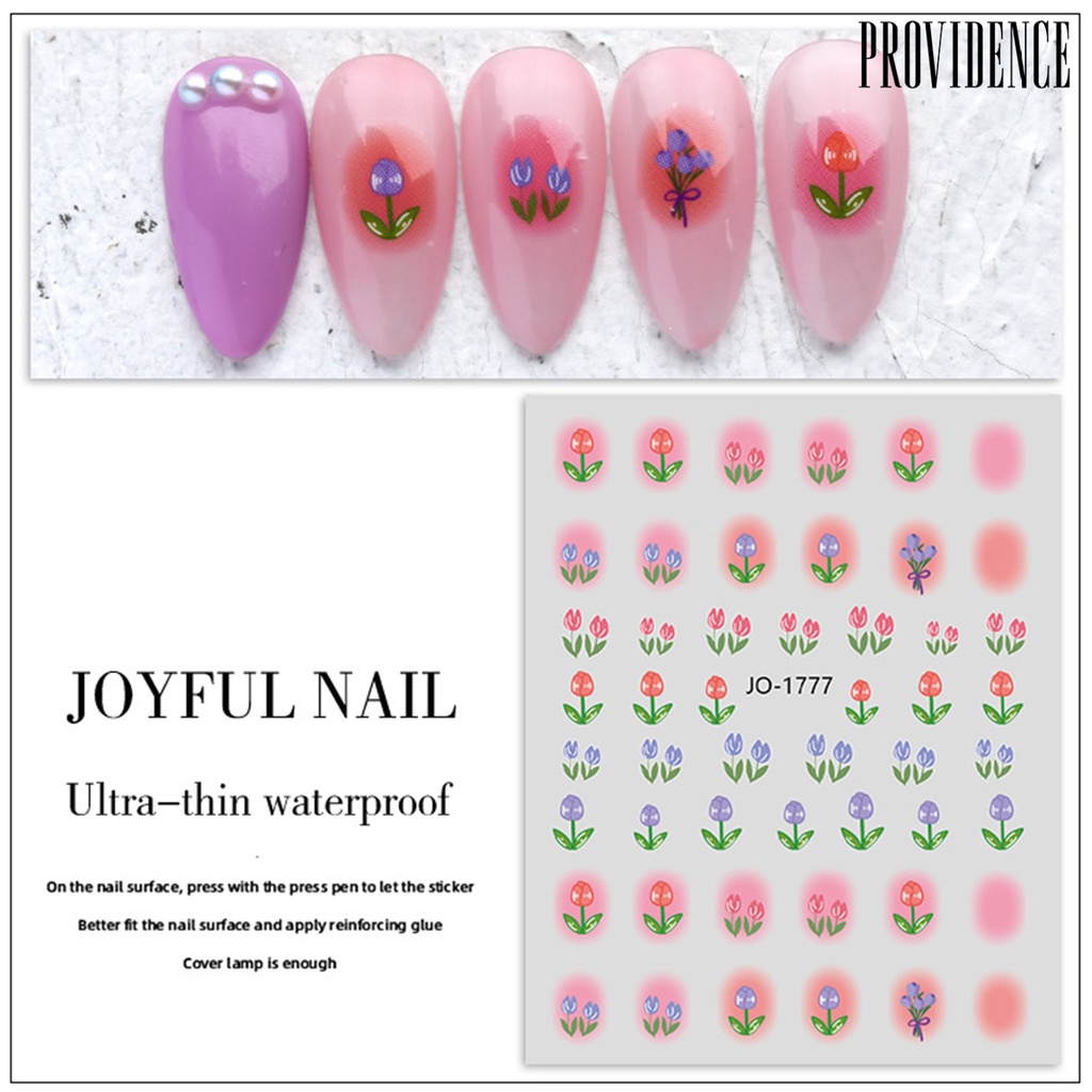 Providence Stiker Kuku DIY Gambar Bunga Tulip Untuk Nail Art