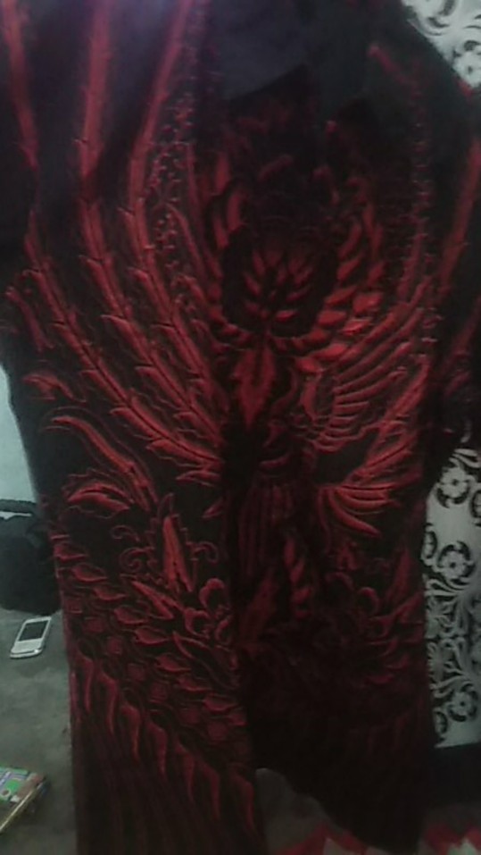 Manuk Peksi Merah Kemeja Batik Pria Slimfit Katun Primisima Full Furing