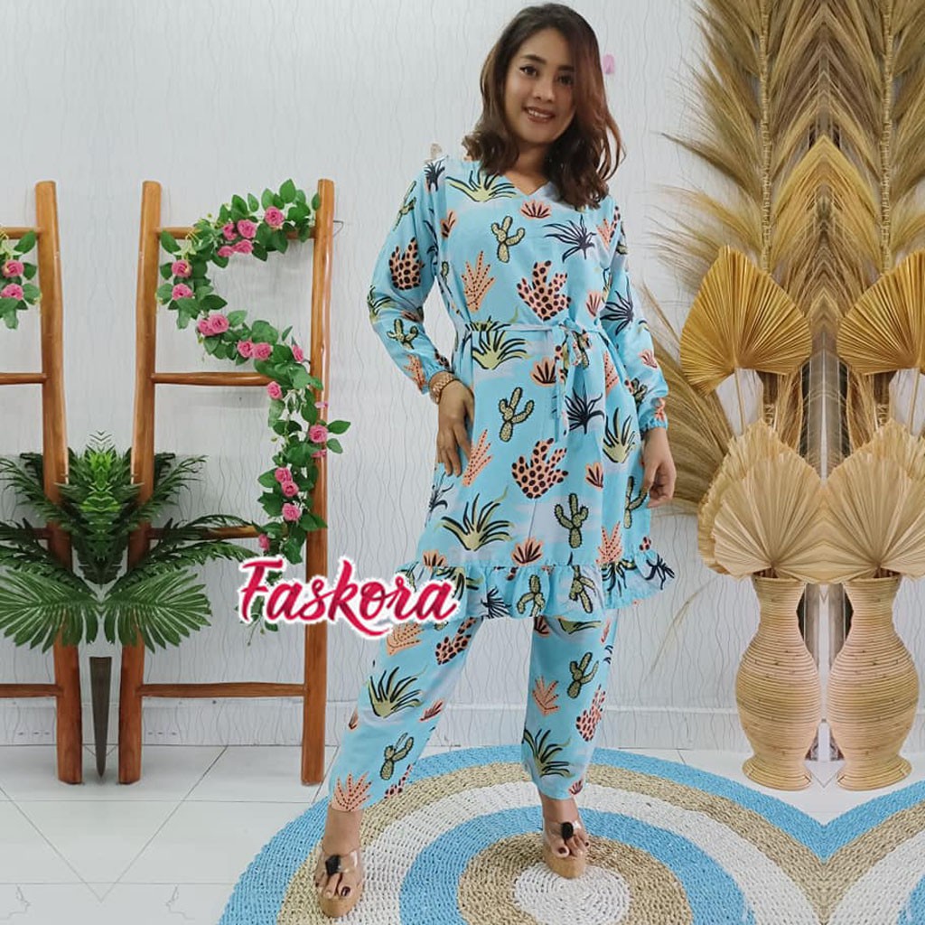 Atasan Tunik Jumbo Murah / Setelan Tunik Wanita Kekinian Murah Gurun / Set Tunik Jumbo Rayon