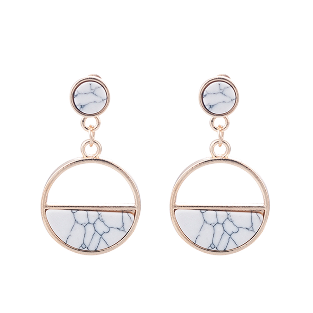 1Pasang Anting Pejantan Liontin Geometris Bohemian Wanita Modis-D