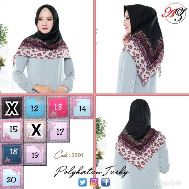 Segiempat Polykatun Turky Polikatun Turki Maptun Hijab Square Segi4 Jilbab Hijab Motif Cantik