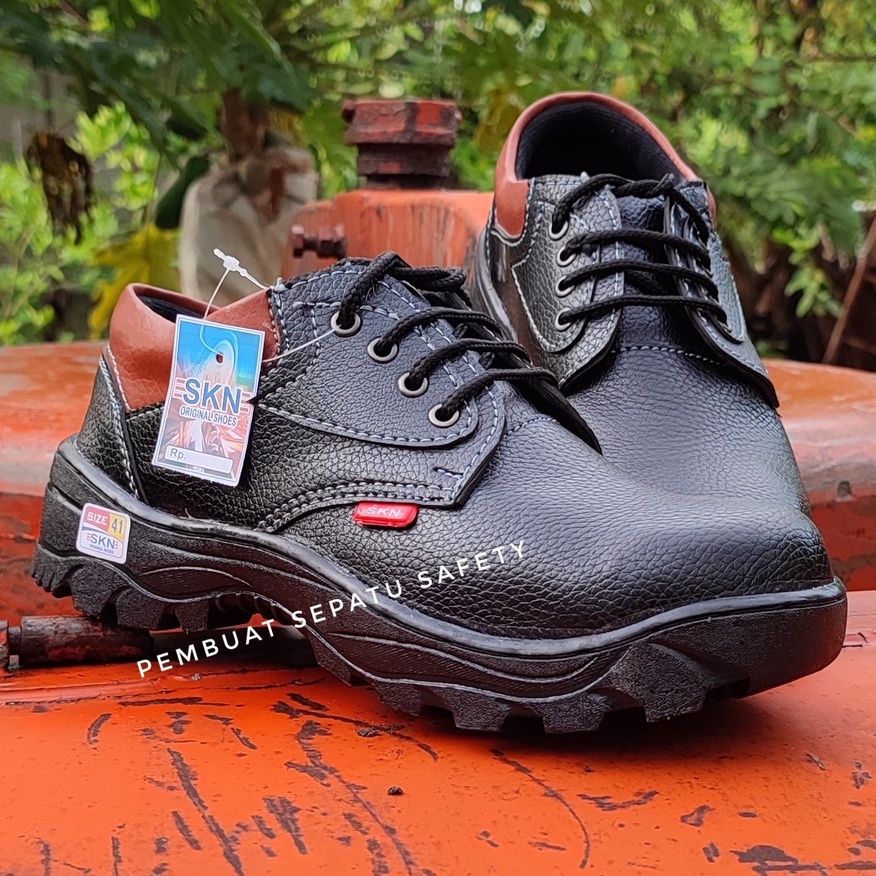 Sepatu Safety Boots Tali Ujung Besi Septi Saveti King Skn Terbaik Tidak Licin Kulit Sintesis Terbaik Terbaru