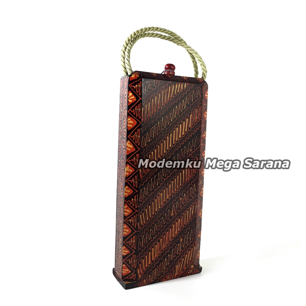 Congklak Dakon Lipat Kayu Batik - Motif A + Biji Kerang