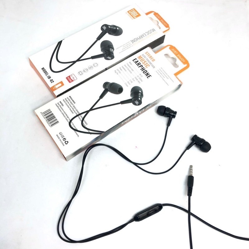 Headset J JB-02 ExtraBass Handsfree Hansfree Handset J JB-02 Mic Earphone J JB02 Stereo Bass PROMO SEN