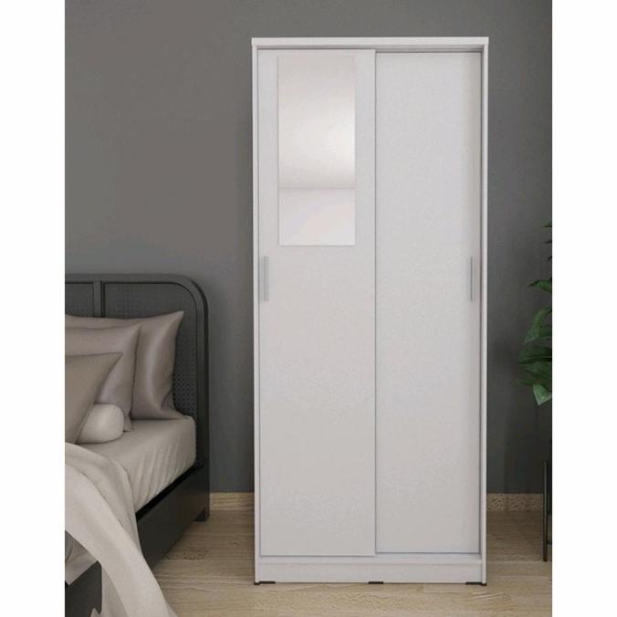 monggo] LEMARI PAKAIAN 2 PINTU KAYU SLIDING GESER ACTIV - LEMARI BAJU