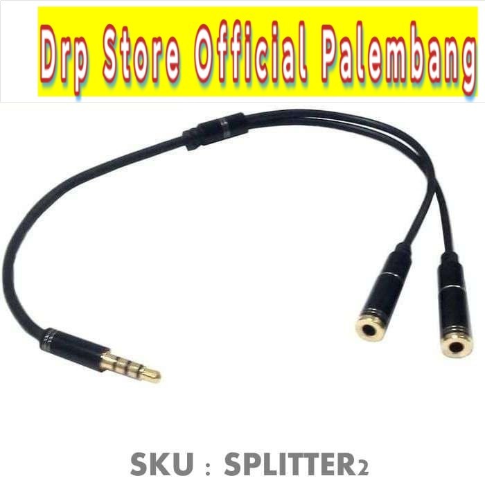 Kabel Audio Splitter 3 Ring Aux 3.5mm Male To Female Audio &amp; Mic