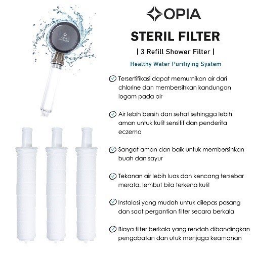 OPIA Steril Shower Filter Refill Pack (3 Pack)