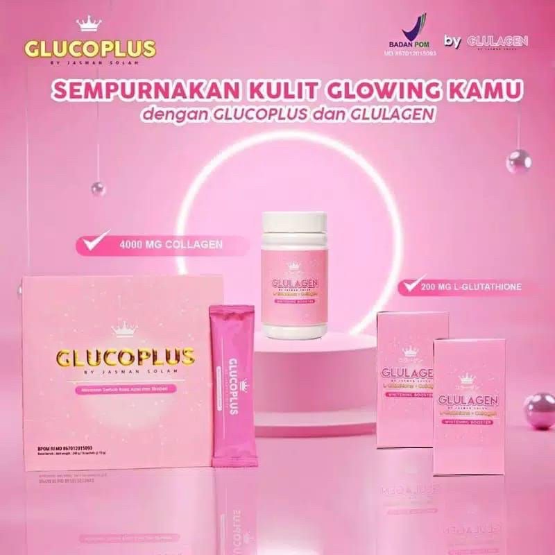 ✅BPOM PAKET PEMUTIH BADAN (GLULAGEN + GLUCOPLUS) BY JASMANSOLAH
