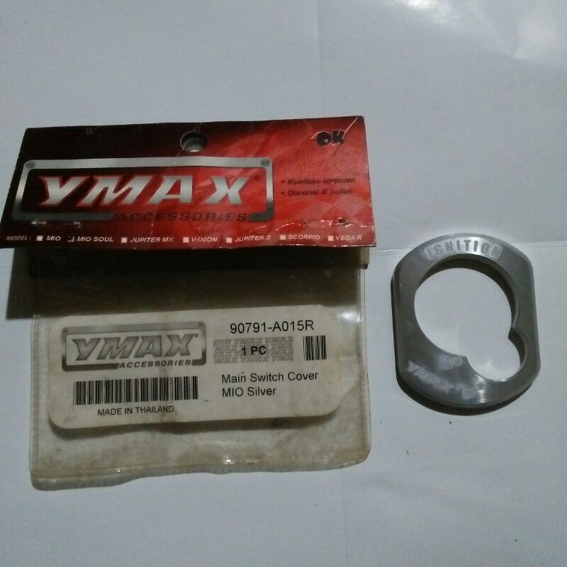 cover kunci kontak Mio Soul Fino Karbu silver NOS YMAX Made In Thailand kode 90791 A015R