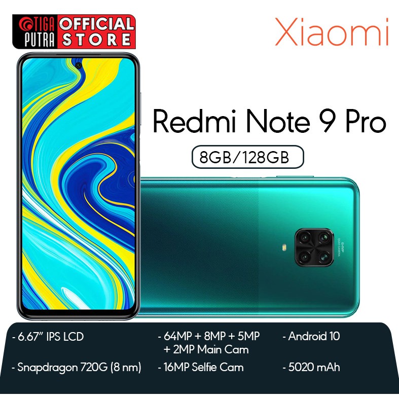 XIAOMI REDMI NOTE 9 PRO RAM 8GB INTERNAL 128GB GARANSI