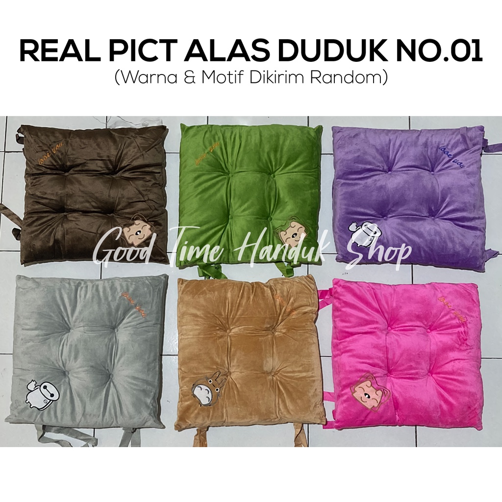 Bantal Alas Duduk Empuk 40x40cm Bantalan Lesehan Tebal Motif &amp; Warna Dikirim Random