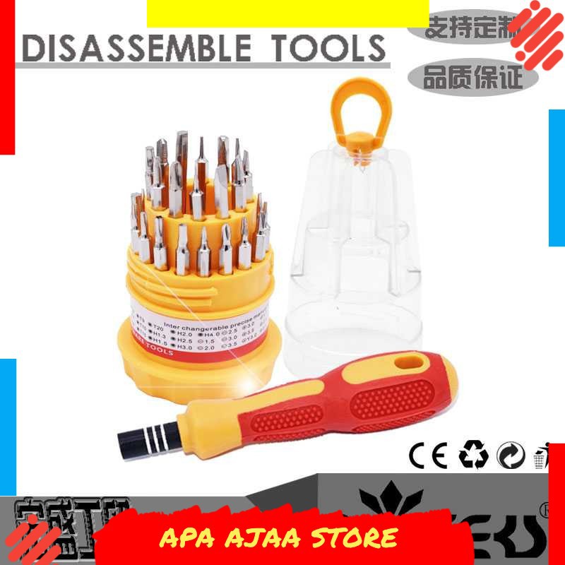 Terbaru ! HOSHE Obeng Set Reparasi 31 in 1 - Rubber Handle - HS-6036B