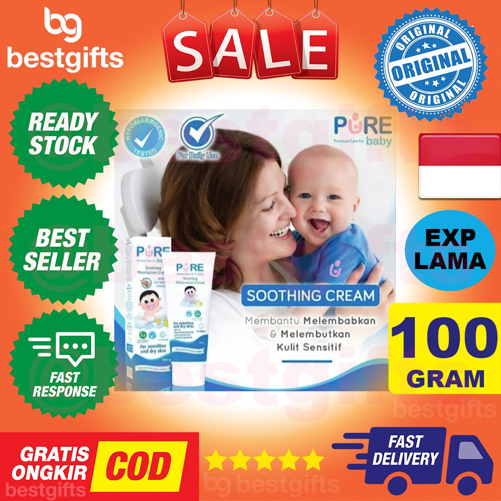 PURE BABY KIDS PUREBABY PUREKIDS SOOTHING MOISTURIZER MOISTURIZING CREAM MOISTURISER KRIM BAYI ANAK