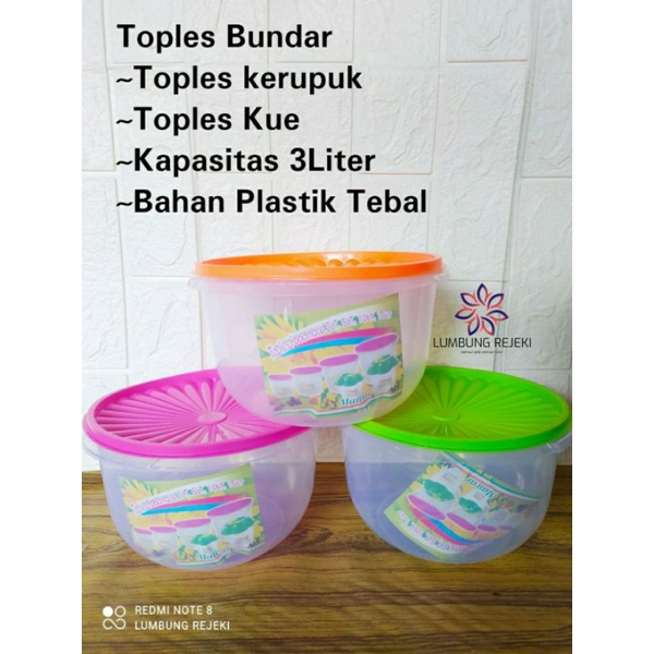 Toples Plastik Sealware 3 liter/toples kerupuk/toples serbaguna/Toples Tebal/Toples Plastik