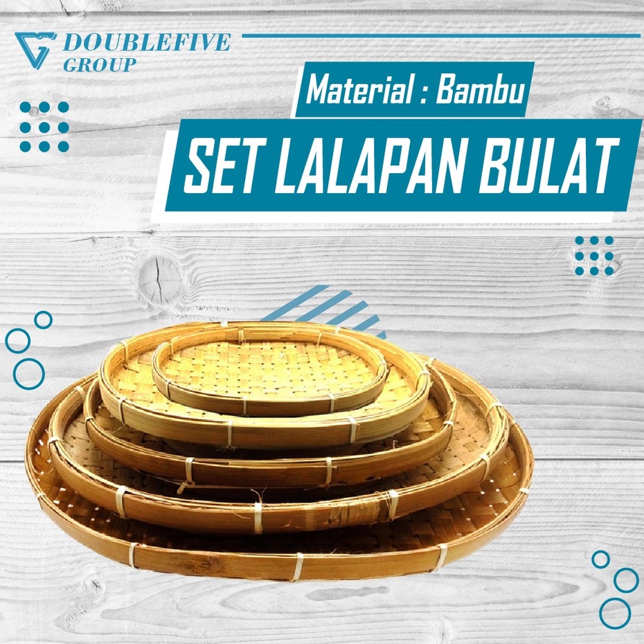 Bambu Tradisional Oval Set Tempat Lalapan - Coklat