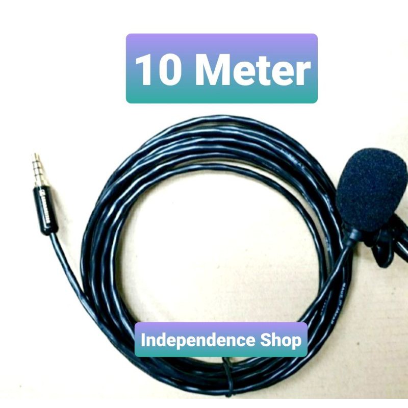 Kabel Mic Jepit Clip on to HP 3.5mm Stereo 3 Pin Sennheiser - 10 Meter