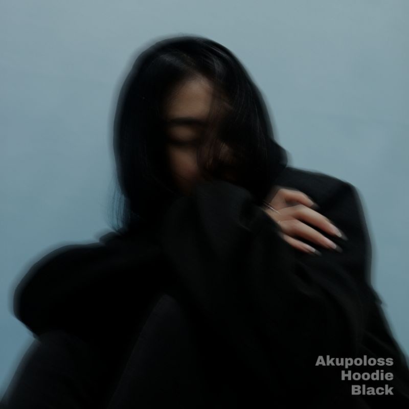 Hoodie Wanita Polos Hitam Basic