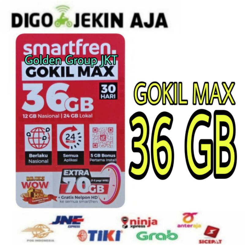 Voucher Smartfren Gokil Max 36GB Full 4G
