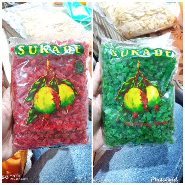 

Sukade 250 gr merah dan hijau