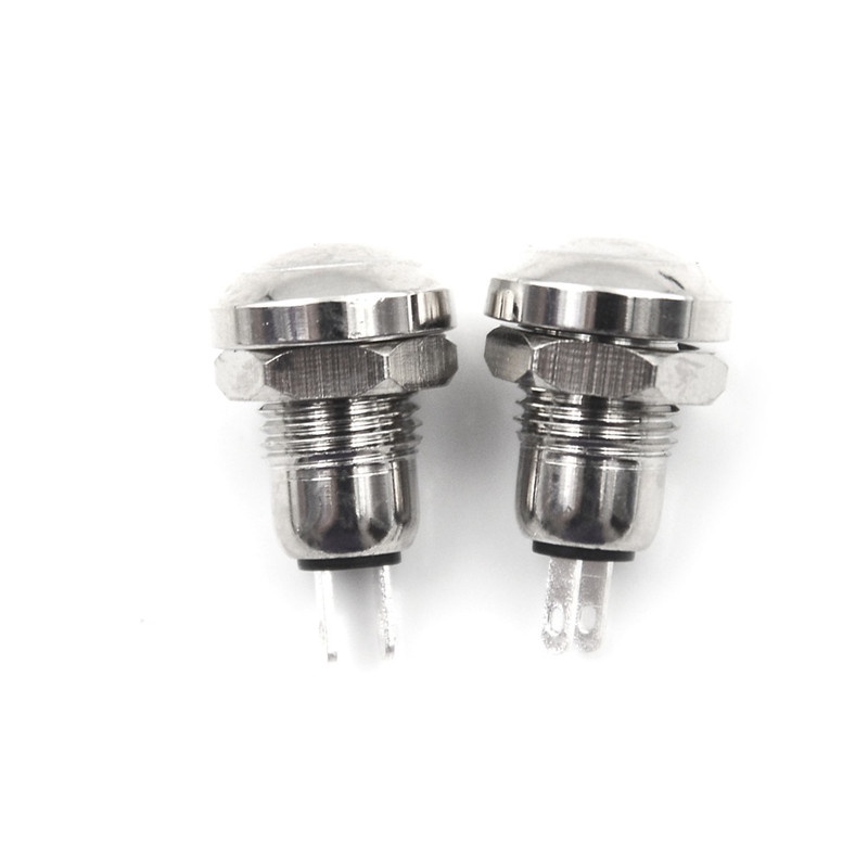 2 Pcs Tombol Tekan Momentary Mini Micro 2 Pin Bahan Logam Tahan Air Ukuran 8mm